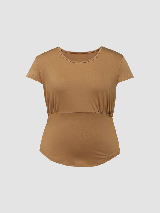 Irregular Hem Round Neck T-shirt