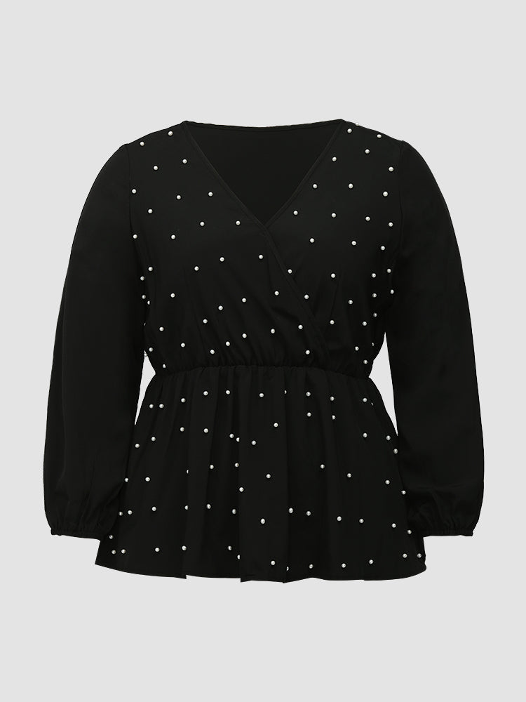 V-neck Polka Dot Blouse
