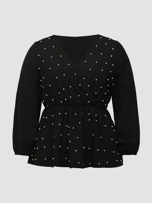 V-neck Polka Dot Blouse