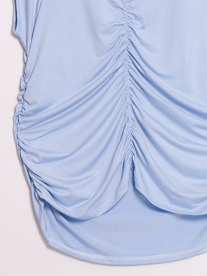 Ruched Irregular Hem T-Shirt