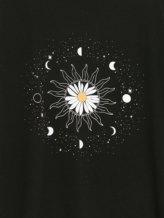 Floral Star Moon T-Shirt