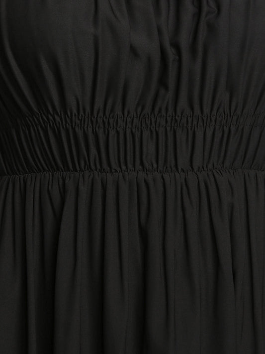 Shirred Solid Maxi Dress