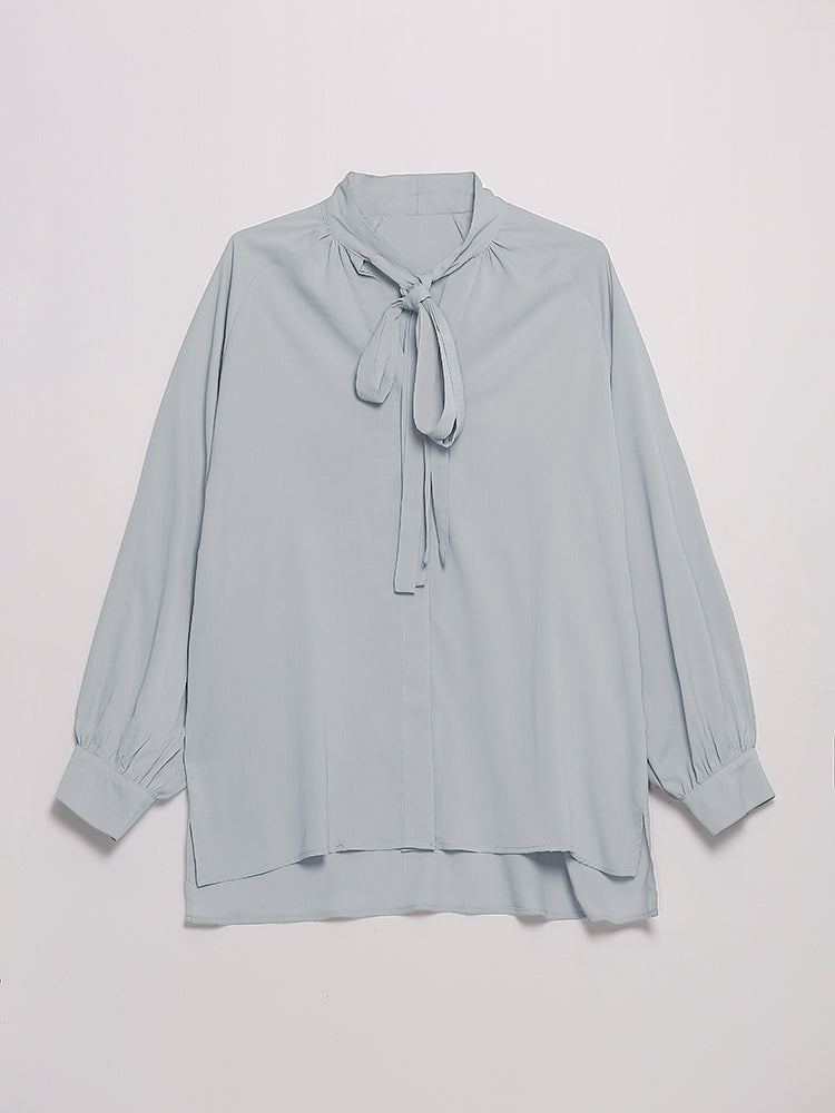 Extended Collar Lapel Blouse
