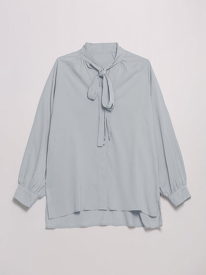 Extended Collar Lapel Blouse