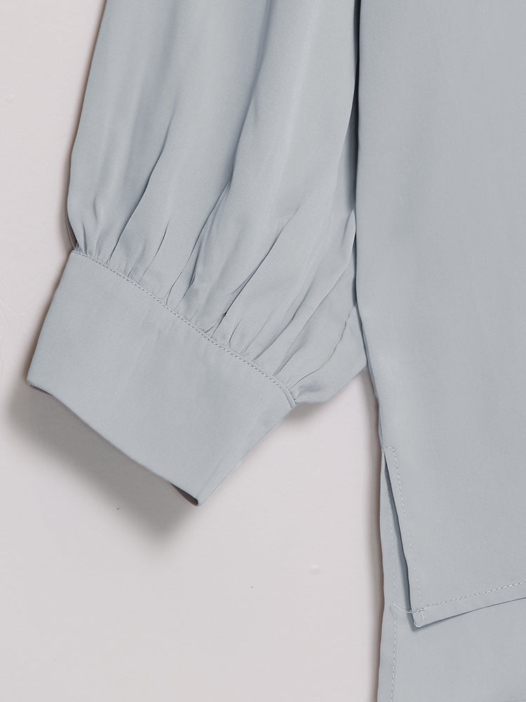 Extended Collar Lapel Blouse