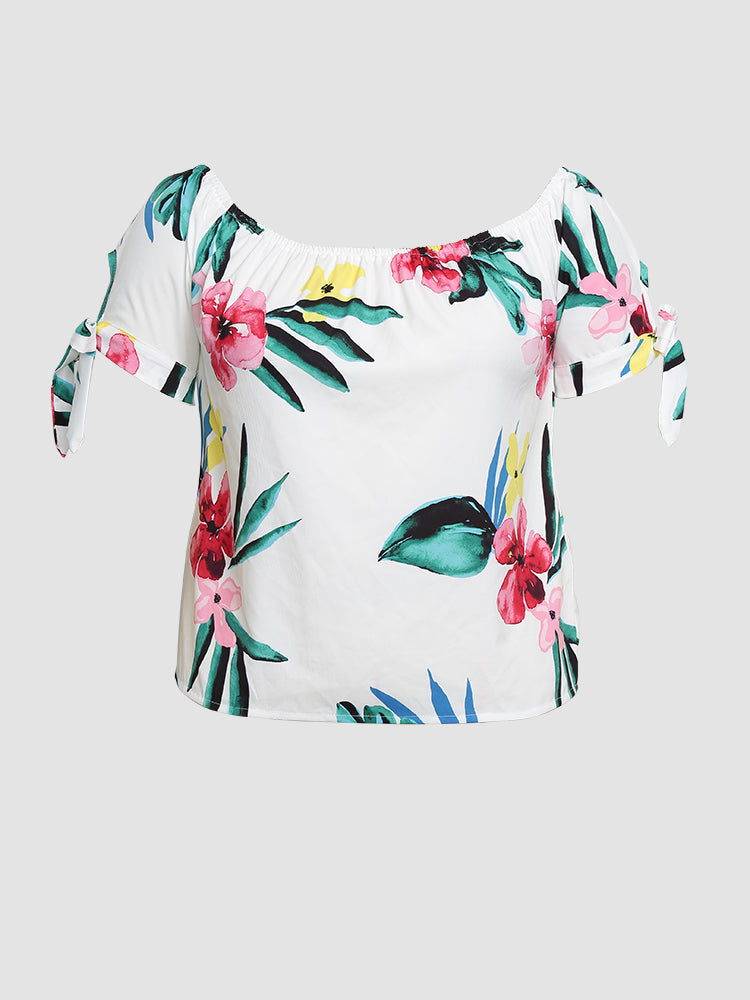 Tropical Knot Sleeve Top