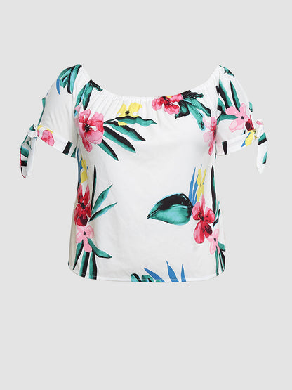 Tropical Knot Sleeve Top