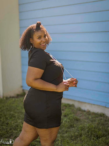 Ruched Rhinestone Cross Dress