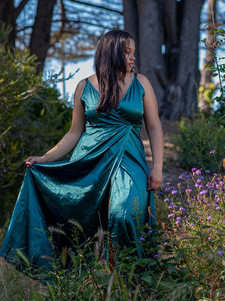 Suspender Split Hem Dress