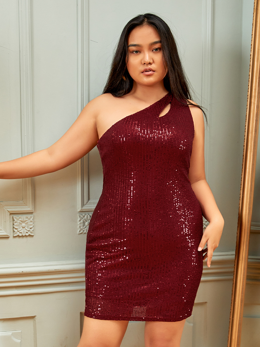 One Shoulder Sequin Dress