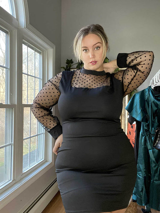 Mesh Dot Patchwork Dress