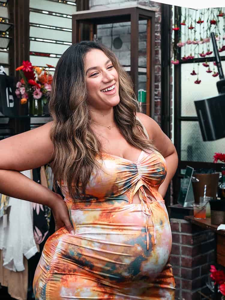 Ruched Knot Tie Dye Dress