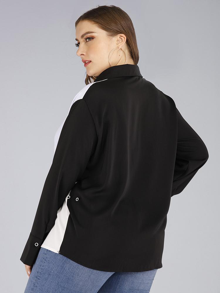 Patchwork Lapel Shirt