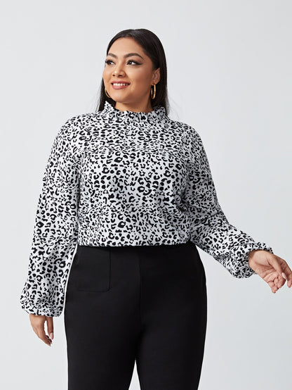 All Over Print Bishop Sleeve Blouse