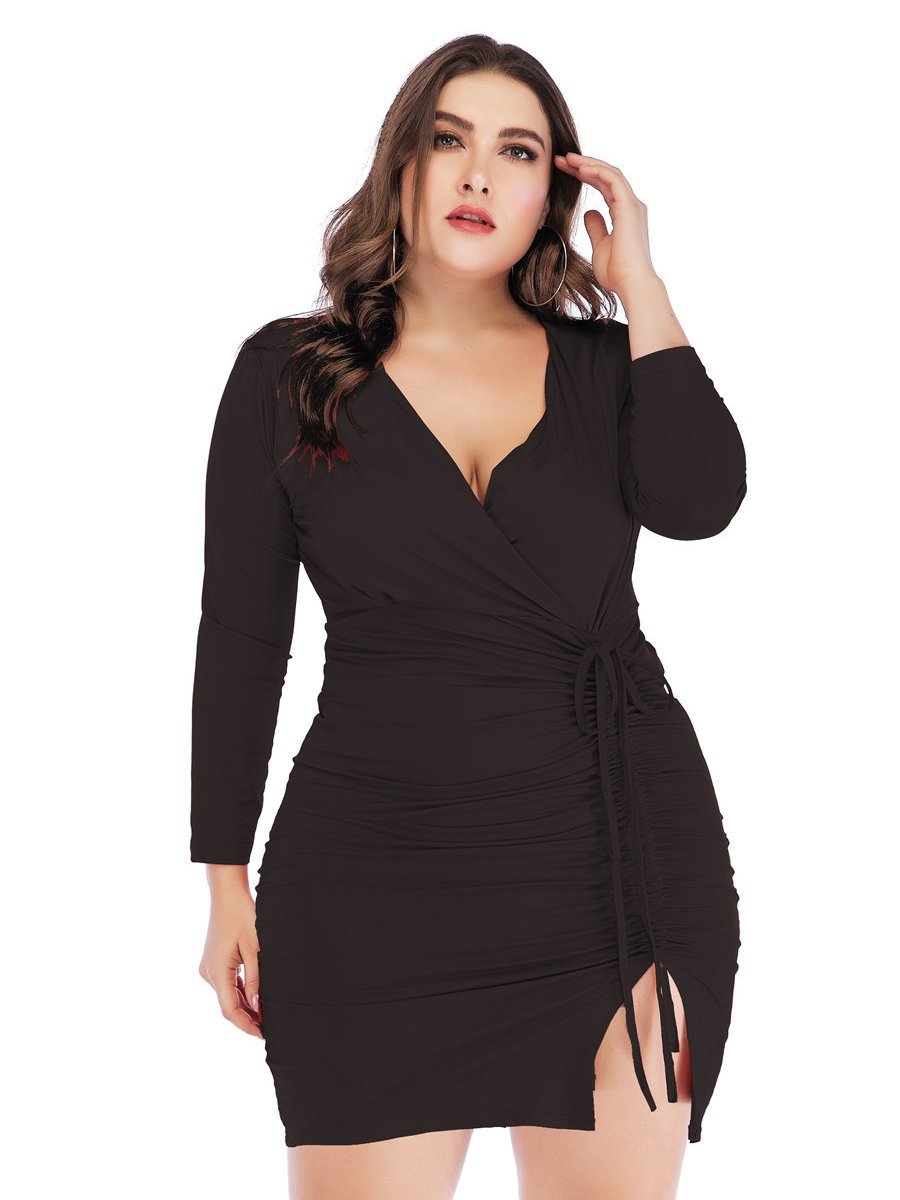 Wrap Ruched Slim Fit Dress