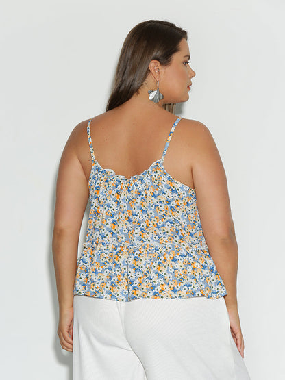 Ditsy Floral Frill Trim Top
