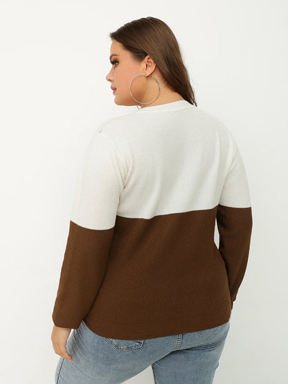 Color Block V-neck Sweater