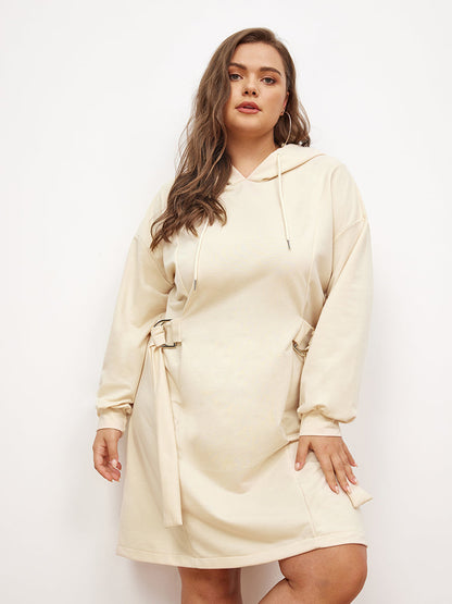 Side Buckle Sweatshirt Dress