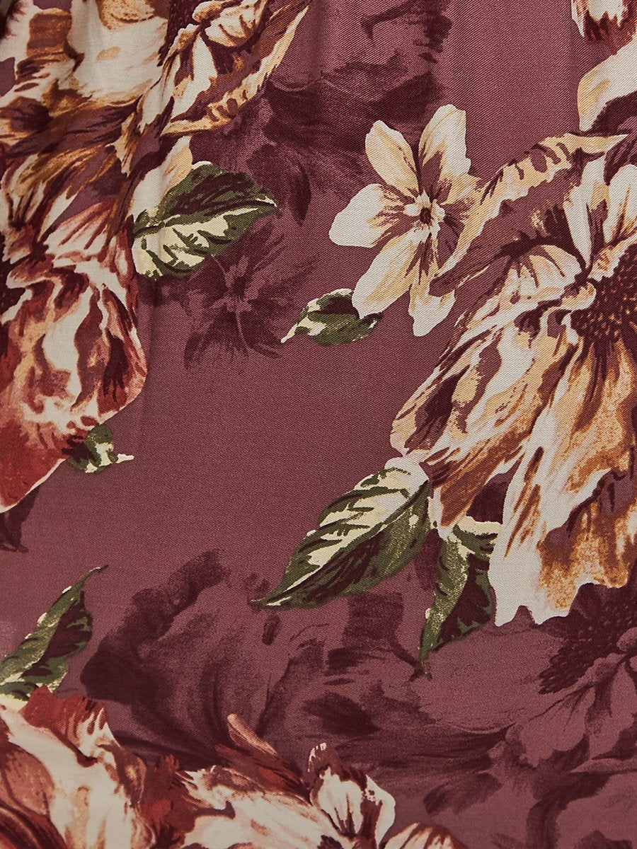 Floral Printed Shirred Blouse