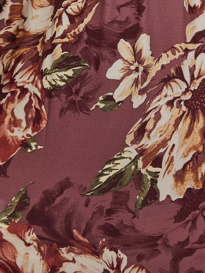 Floral Printed Shirred Blouse