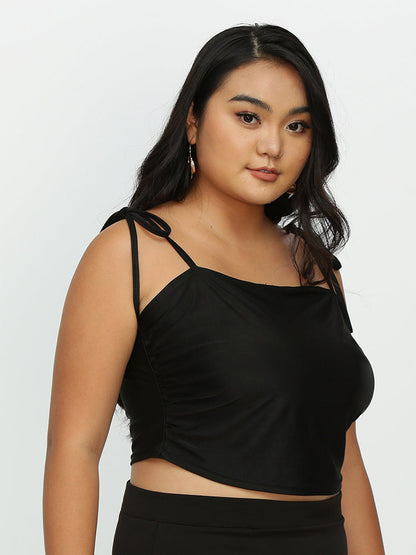 Knotted Shoulder Crop Top