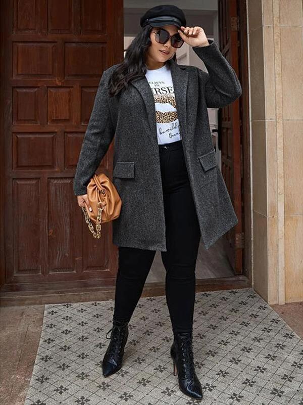 Big Pockets Belt Lapel Overcoat