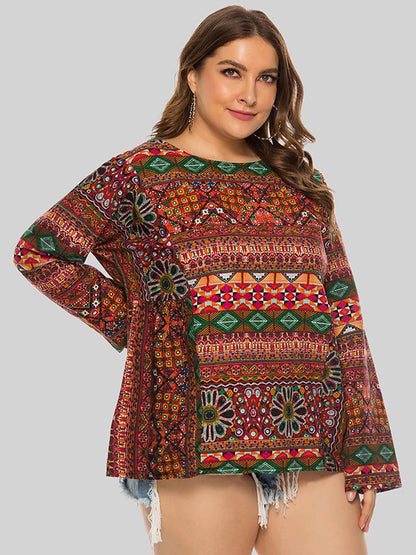 Ethnic Printed Round Neck T-shirt