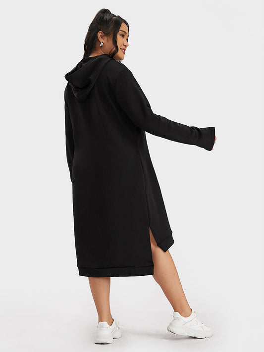 Graphic Print Split Sweatshirt Dress