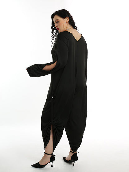 Irregular Opening Solid Jumpsuit