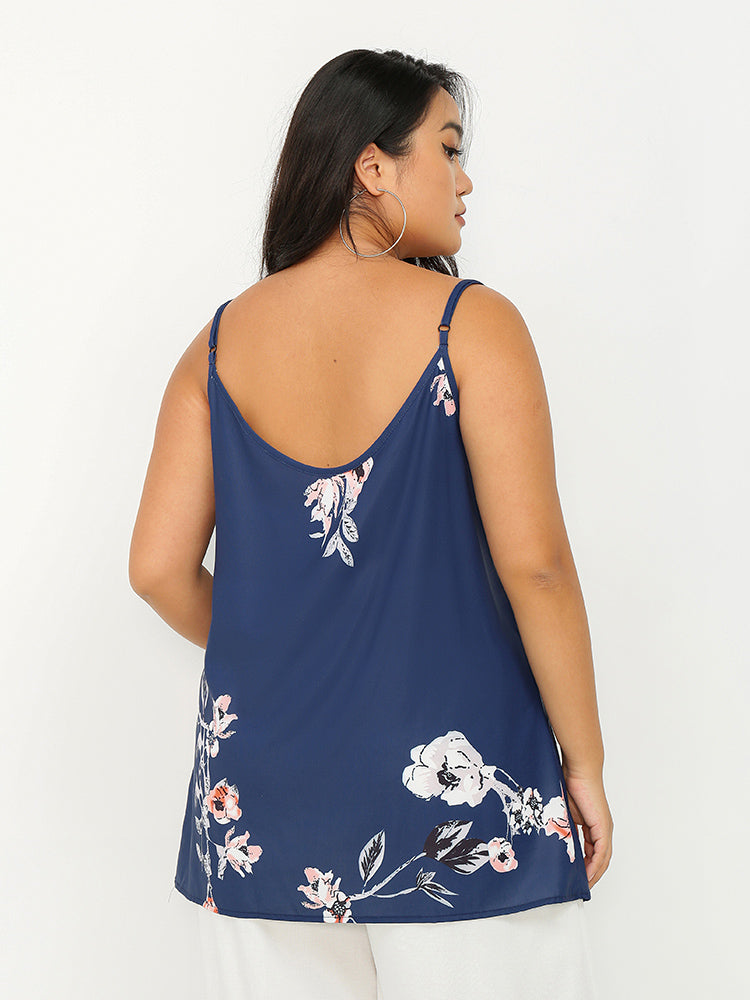 Floral Button Through Tank Top