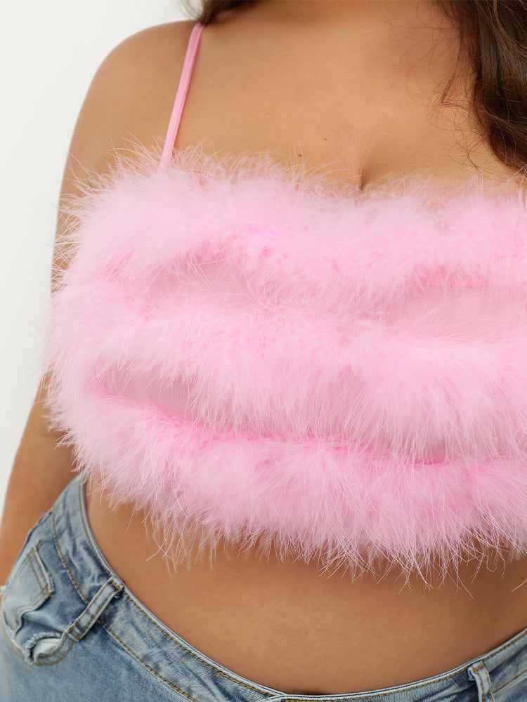 Fluffy Sexy Cami Crop Top