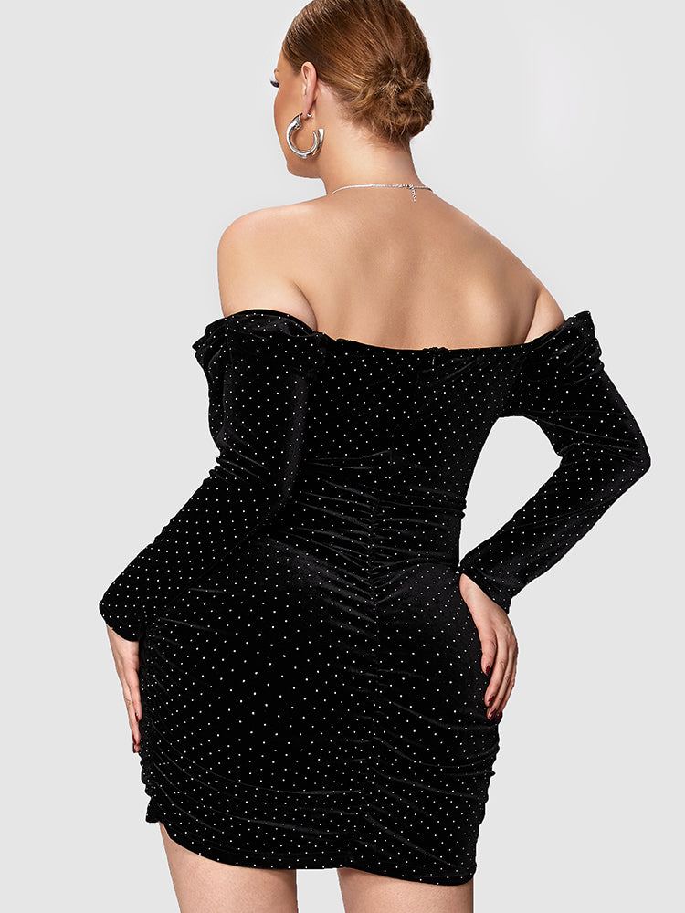 Solid Velvet Bodycon Dress