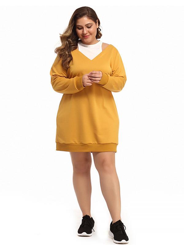 Patchwork Mid Length Sweatshirts