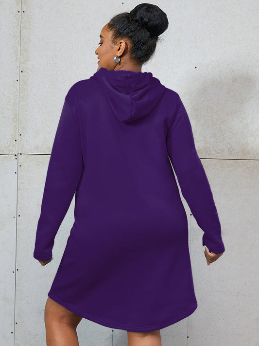 Drawstring Pocket Sweatshirt Dress