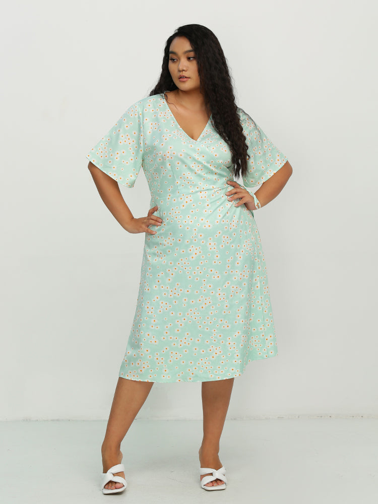 Daisy Ditsy Surplice Neck Dress