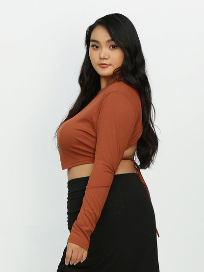 Long Sleeve Irregular Hem T-Shirt