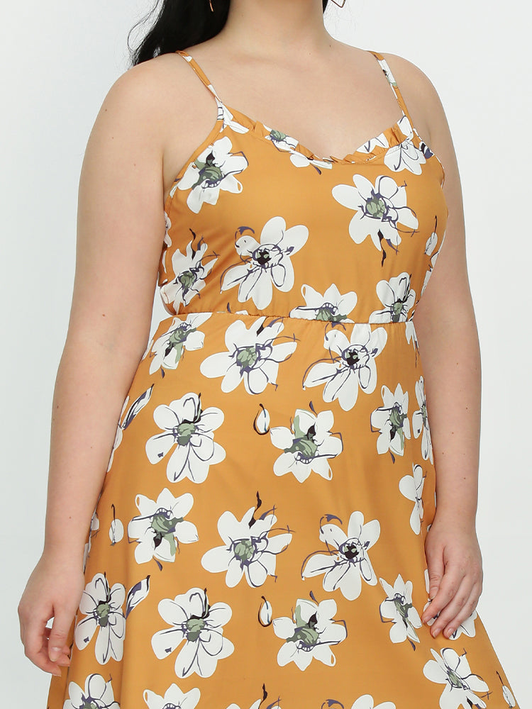 Floral Backless Cami Dress