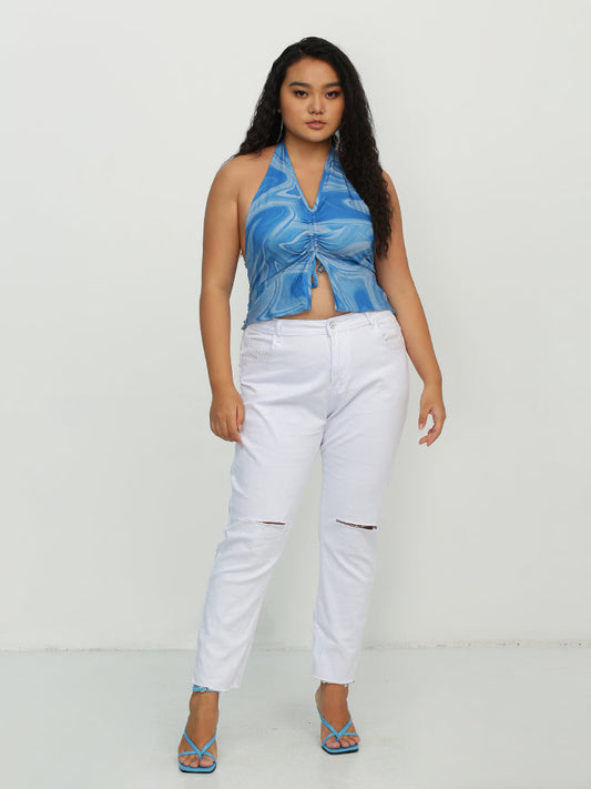 Water Ripple Knotted Crop Top