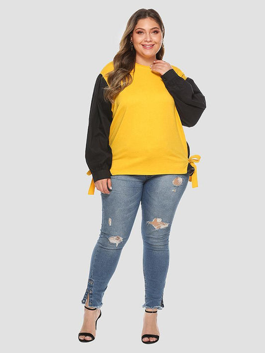 Patchwrok Bow-knot Decoration T-shirt