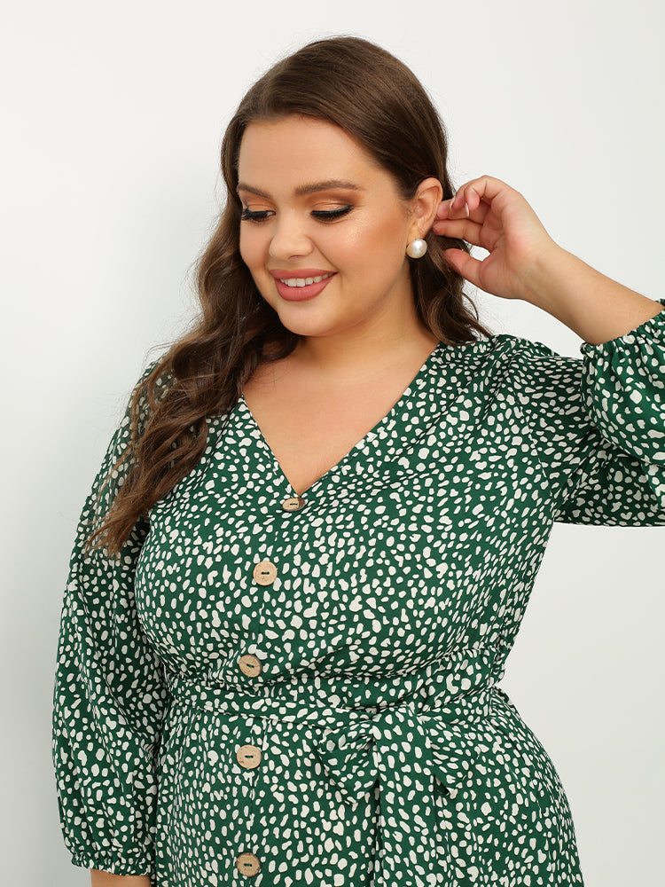 Polka Dot Button Through Dress