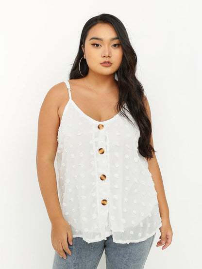 Button Down Loose Tank Tops