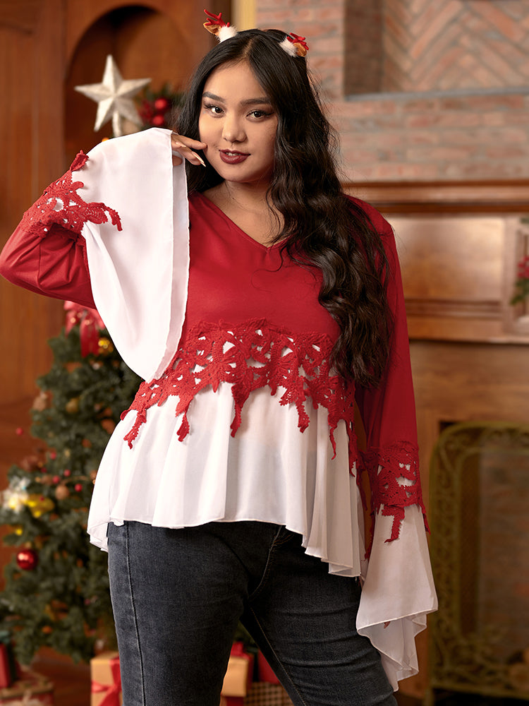 Bell Sleeve Chiffon T-shirt