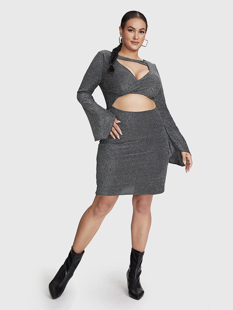 Bell Sleeve Cut Out Dress