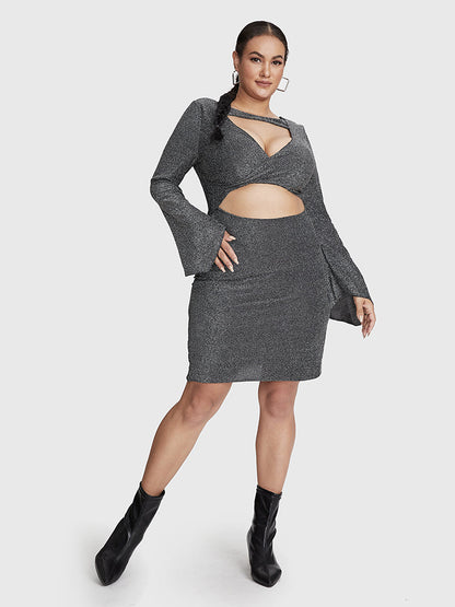 Bell Sleeve Cut Out Dress