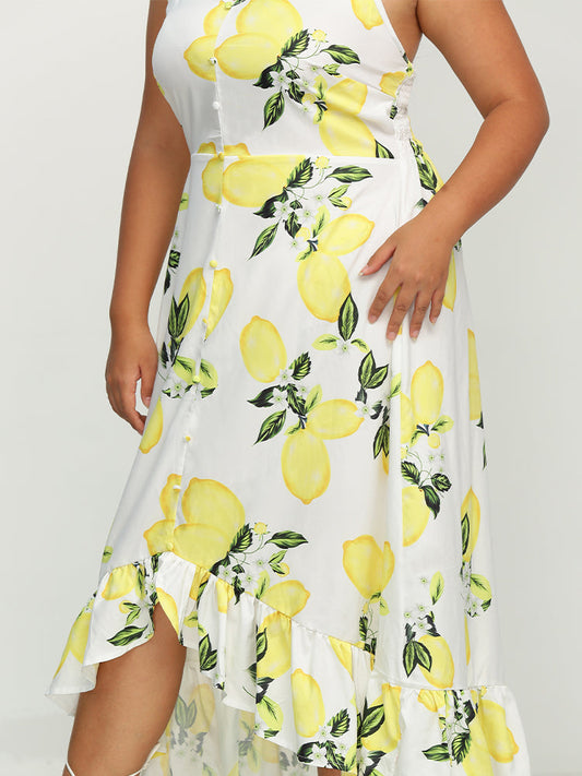 Floral Ruffle Hem Cami Dress