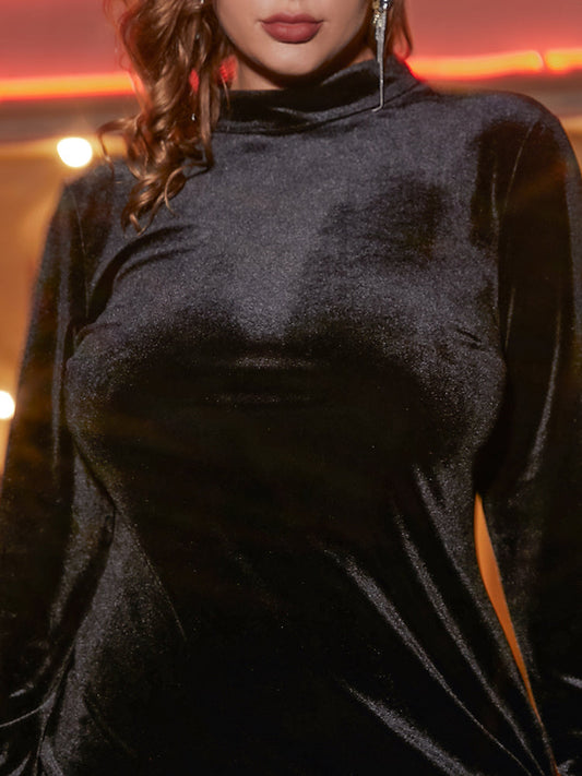 Backless Tassels Velvet Skinny Dress