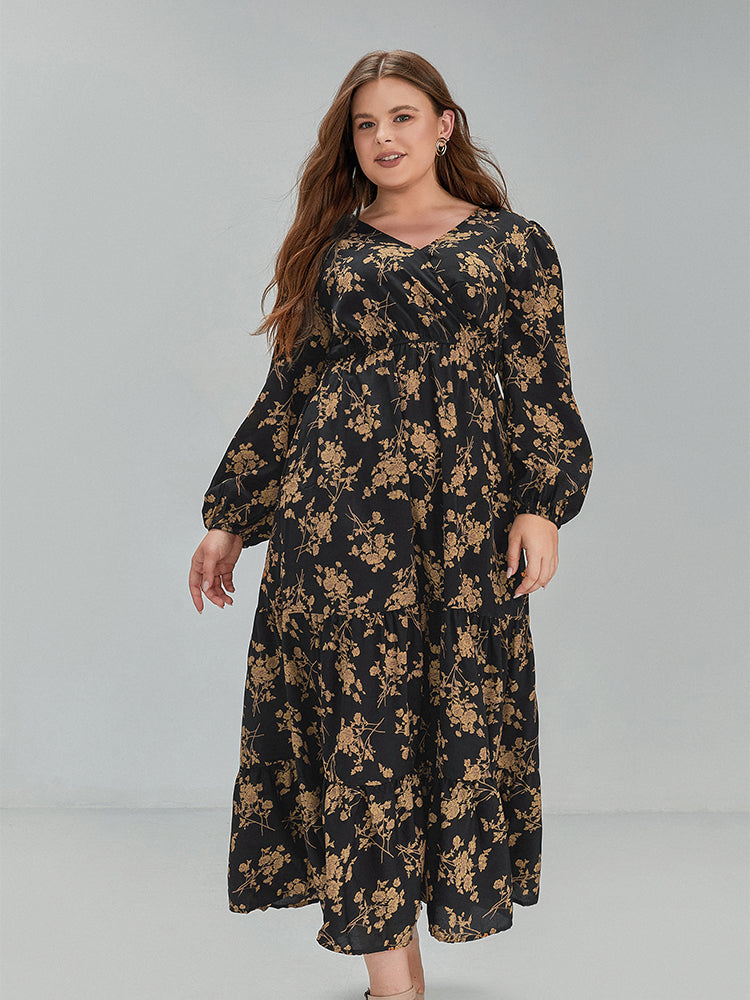 Belted Asymmetrical V Neck Regular Dress