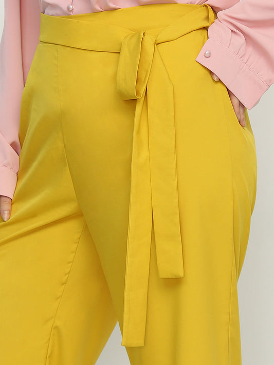 Belted Tassels Pocket Pants