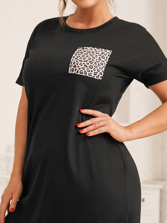Leopard Pocket Split Casual Dress