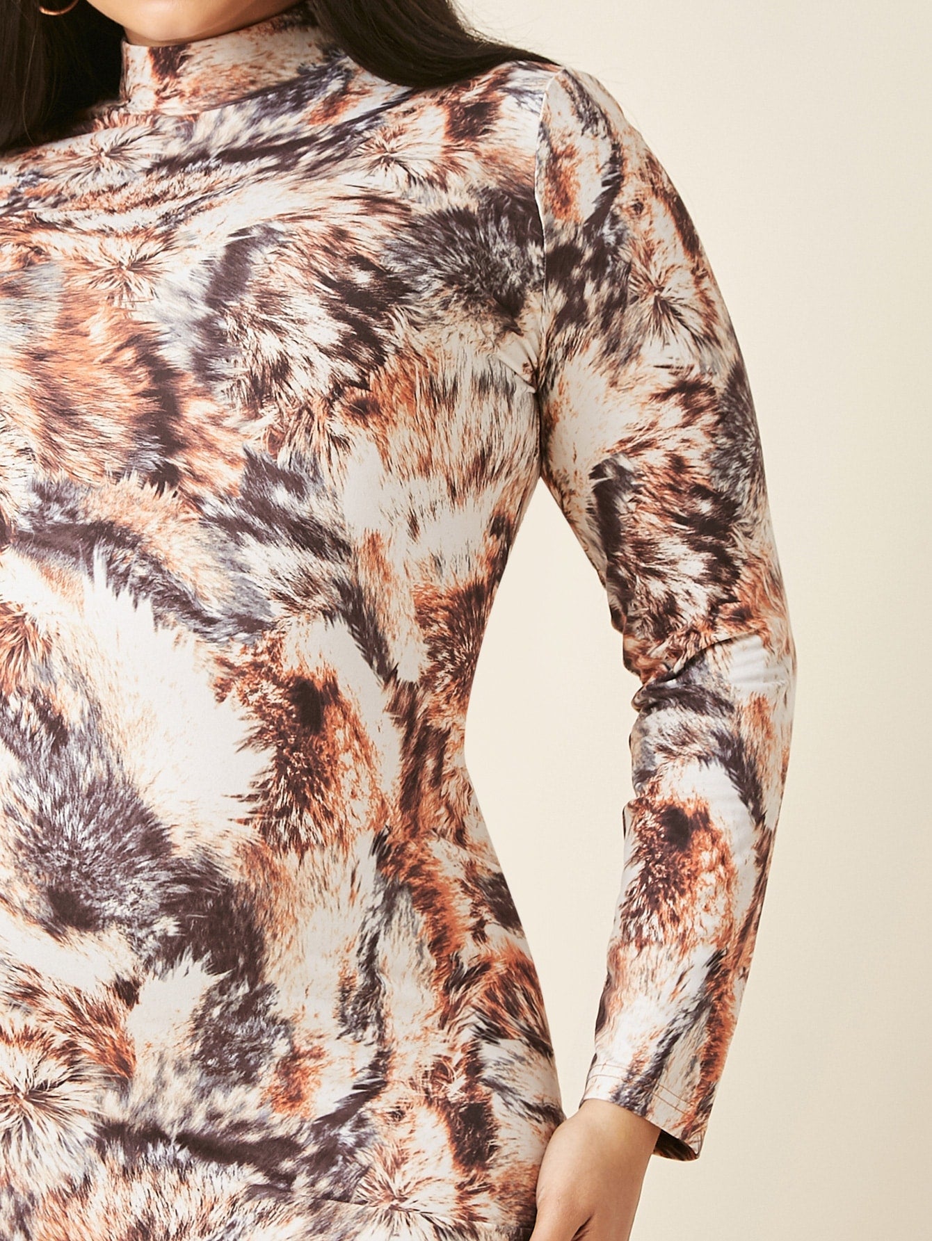 Mock Neck Tie Dye Dress